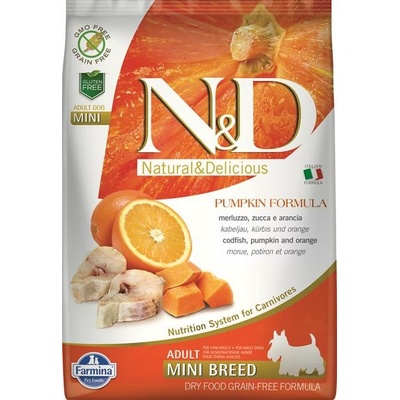 N&D Grain Free Pumpkin DOG Adult Mini Codfish & Orange 0,8 kg