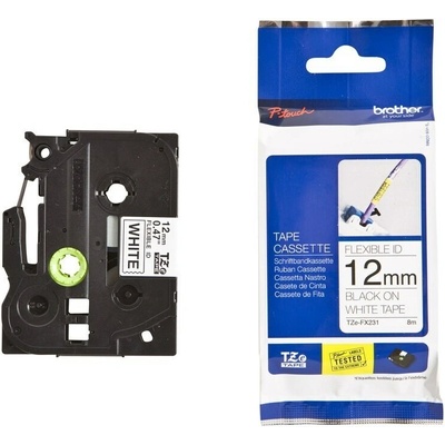 Brother TZe-FX231 12 mm biela / čierna tlač 8 m flexibilná TZEFX231