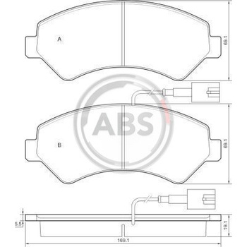 A.B.S. Sada brzdových platničiek kotúčovej brzdy 37576
