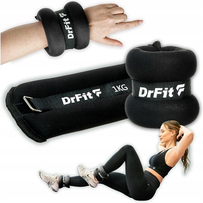 DrFit Závaží na kotníky a zápěstí 2x 1 kg černé