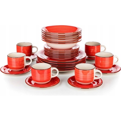 Banquet jedálenská súprava Spiral Red 30 dielna