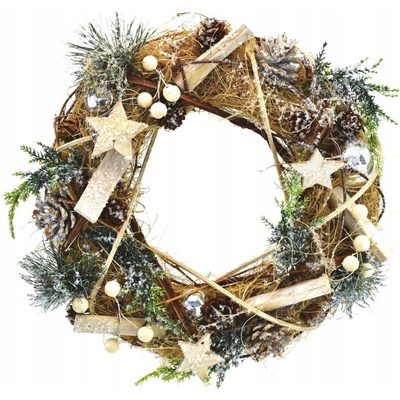 Dommio Věnec přírodní zasněžený Ø30 cm – Zboží Mobilmania