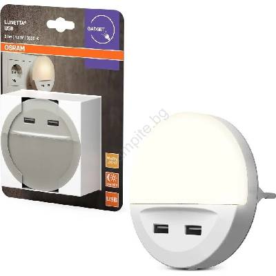 OSRAM - LED нощна лампа за контакт със сензор LUNETTA 2xUSB LED/13W/230V (P225939)