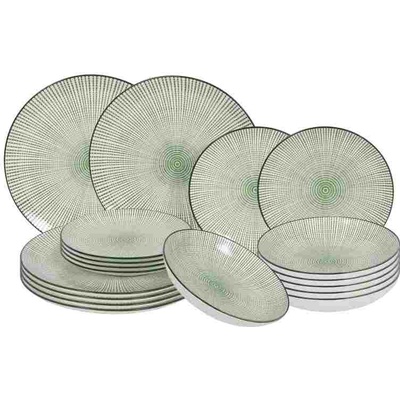 HIT HT-24327253 Jedálenská sada tanierov Stripes 18 ks