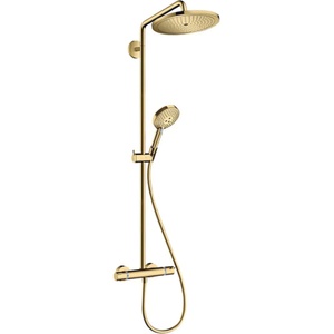 Hansgrohe Croma Select S - Душ комплект Showerpipe 280 с термостат, EcoSmart, полирано злато 26891990 (26891990)