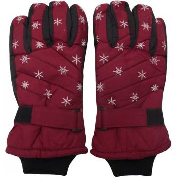 C04 Juniorské zimní lyžařské rukavice červená
