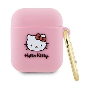 Hello Kitty Liquid Silicone 3D Kitty Head Logo Pouzdro pro AirPods 1/2 HKA23DKHSP