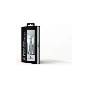 Gembird high-quality silicone 8-pin charging and data transmission cable 1.5m white