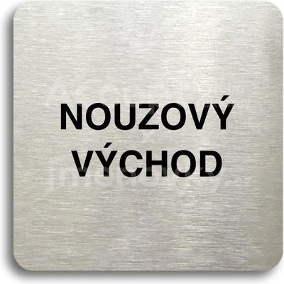 ACCEPT Piktogram nouzový východ - stříbrná tabulka - černý tisk bez rámečku