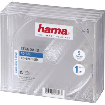 Hama CD/CD-ROM sleeves, clear, 5 pack 1 дискове Прозрачен (44748) (44748)