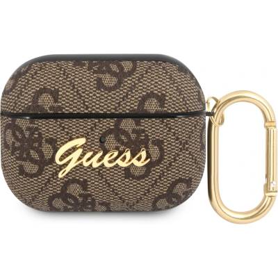 Guess GUAP4GSMW калъф за AirPods Pro кафяв 4G Script Metal Collection (GUAP4GSMW)