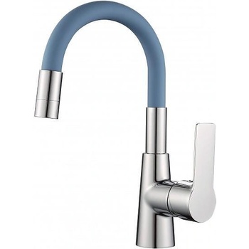 Inter Ceramic Стоящ смесител за умивалник ICF 124211 7113BL, месинг + цинк, хром + син, 29x18х4см (124211 7113BL)