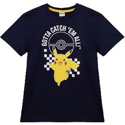 Dětské tričko Pokémon Pikachu tmavě modré „Gotta Catch ’Em All“