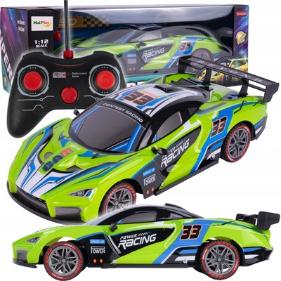 MalPlay Dálkově ovládané auto , vícebarevné, s LED osvětlením, 1:12