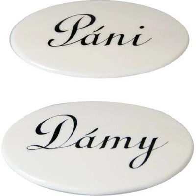 štítek DÁMY + PÁNI PH bilý sada 2díl.