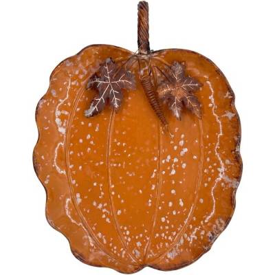 Clayre & Eef Rustikální kovová oranžová mísa dýně Pumpkin Rust 47 x 45 x 5 cm