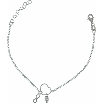 INFINITYSILVER Stříbrný náramek srdce nekonečno kulička NB2500117+