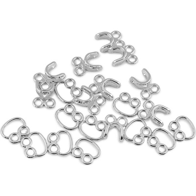 Prima-obchod Designové kovové zapínání / háček a očko 12x18 mm, barva 1 barva nikl