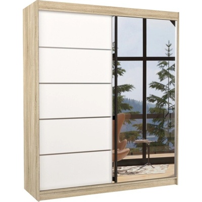 Sconto CORY 215 x 180 cm biela/dub sonoma