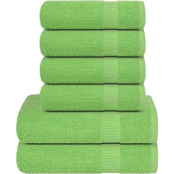vidaXL Комплект кърпи 6 части ябълковозелен 360 gsm 100% памук (137093)