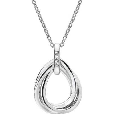 Hot Diamonds Strieborný náhrdelník s diamantmi trio teardrop DP779