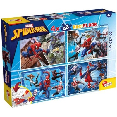 LISCIANI Oboustranné podlahové Maxi Floor Marvel Spiderman 4x48 dílků
