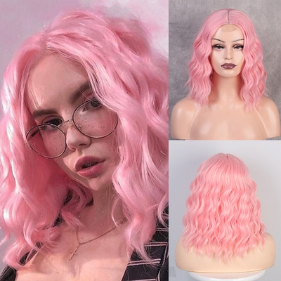 Žiarivá ružová parochňa Ruby so sieťkou