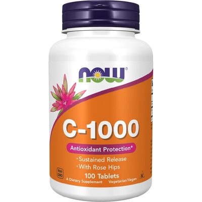 NOW Vitamin C-1000 Rose Hips & Bioflavonoids, 100 Tablets