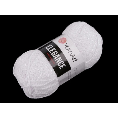 Pletací příze Elegance lurex 50 g Varianta: 9 (117) bílá AB, Balení: 1 ks 47193/108952/239902
