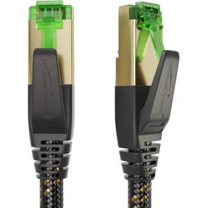 KabelDirekt - Cat 7 network cable, flexible & break-proof nylon coating - 30m - 10 Gigabit Lan & Ethernet cable (patch cable suitable for high-speed networks, switch, router, PC & modem, RJ45) - 1823 (1823)