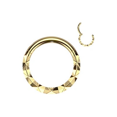 Šperky4U zlacený piercing kruh segment K01072GD-1208