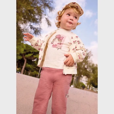 Mayoral Анцуг 3 части Бледорозов цвят с тениска за бебе момиче Mayoral