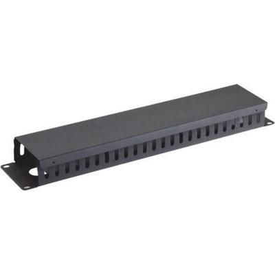 Vyvazovací panel XtendLan CMP2USTEEL-B Vyvazovací panel, 2U, celokovový, s krytem, profil 9x4,5cm CMP2USTEEL-B