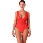 Елегантно дамско боди, дантела и открит гръб - Evalie Body Red S/M (D-244587)