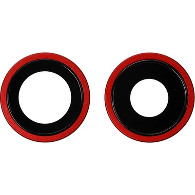 iPhone 11 - náhradní sklo zadní kamery s rámem - red