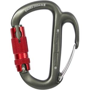 Petzl Заключващ се карабинер Petzl Freino HMS carabiner - Grey / Red - размер Twist-Lock (323-0004-0111)