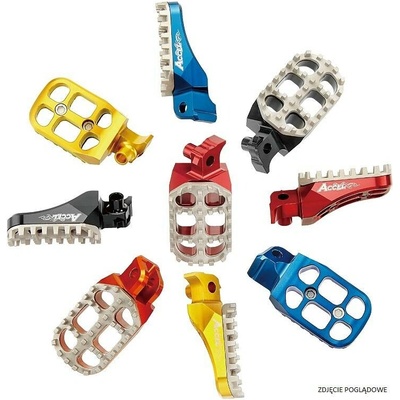 ACCEL stupačky SUZUKI RMZ250/450 08-17, hliník T7075, barva zlatá, nastavitelná šířka (komplet 2 kusy)