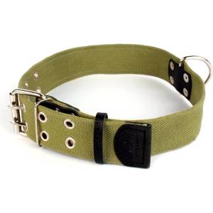 COLLAR Памучен рефлектиращ нашийник - 53 - 68см, 45мм - зелен