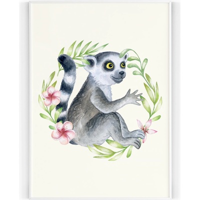 Plakát / Obraz Lemur 30 x 40 cm Tiskové plátno