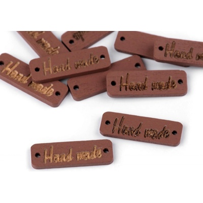 Prima-obchod Dřevěná cedulka / ozdoba Handmade 10x30 mm, barva 9 hnědá světlá