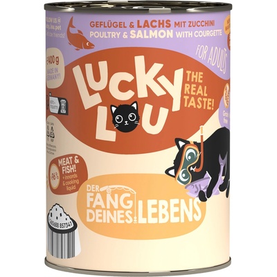LUCKY LOU Lifestage Adult Hydina a Losos 400 g