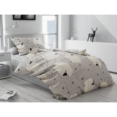 Textilomanie Mikroplyš obliečky SHEEP sivé 70x90 140x200