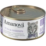 Amanova cat can 10 tuna shrimps - консерва за пораснали котки от всички породи, с Риба тон и скариди - 70 гр, Испания - 33368