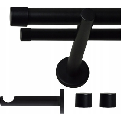 VOPPI GARNÝŽ DVOJITÁ LOFT 19+19MM 220 CM ČERNÁ