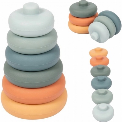 Bo Jungle B Silicone Stacking Rounds skládací věž