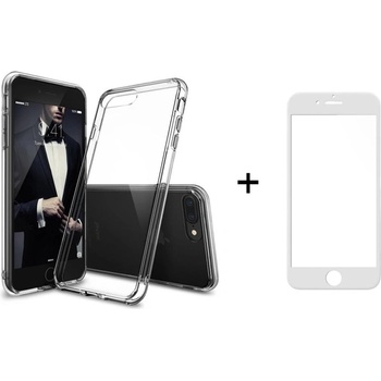 REMAX Комплект стъклен протектор бял + калъф Remax Crystal, за iPhone 7/7S, прозрачен (DF52226)