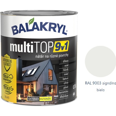 Balakryl MultiTop 9 v 1 0,75 l signálny biely polomatný