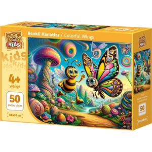 Art Puzzle Детски пъзел Art Puzzle от 50 XXL части - Пъстроцветни крилца (35323) - baby