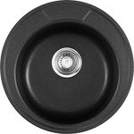 Inter Ceramic Кухненска мивка ICGS 8301Black, гранит, едно корито, със сифон, 49х20см (8301 B) Мивка за вграждане