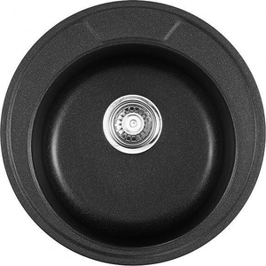 Inter Ceramic Кухненска мивка ICGS 8301Black, гранит, едно корито, със сифон, 49х20см (8301 B) Мивка за вграждане